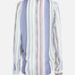 MECALA Women's Vertical Stripe Warp Long Sleeve Top With Necklace-Purple back view
