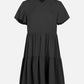 MECALA Women's Notch Neck Butterfly Sleeve Ruffle Hem Plain Casual Maternity Dress
