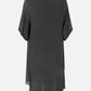 MECALA Women's Black Cardigan Dress with Wooden Feather Necklace