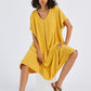 MECALA Women's Plus Size Solid Short Sleeve Maxi Dress